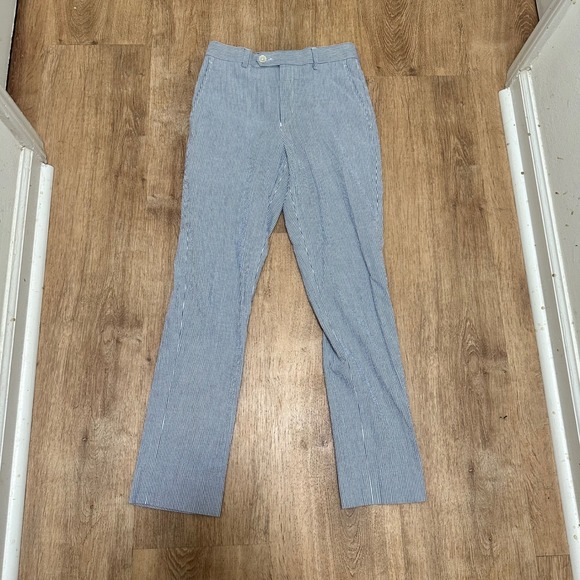Lauren Ralph Lauren Pants - Lauren Ralph Lauren | Blue White Seersucker Pinstripe Straight Leg Pants, 26